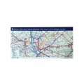 M1 Földalatti metró utasteréből származó belváros vonalhálózati térkép, méret: kb.  82,5cm*44cm / ARV20231114