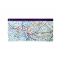M1 Földalatti metró utasteréből származó belváros vonalhálózati térkép, méret: kb.  82,5cm*44cm / ARV20231116