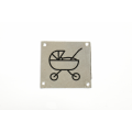 GANZ-csuklós villamosból származó „ELSŐBBSÉGI HELY” tájékoztató piktogram (babakocsi) / ARV2022183 